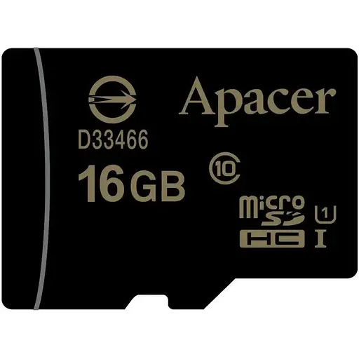 Карта памяти Apacer MicroSDHC 16 GB C10 UHS-I + адаптер AP16GMCSH10U1-R - фото 1