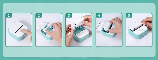 Міні принтер дитячий Phomemo T02 White, кишеньковий термопринтер - фото 5