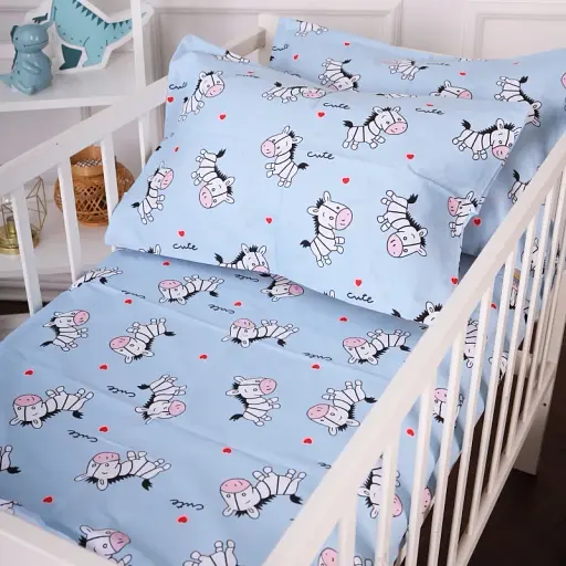 Комплект постельного белья MirSon Бязь 20-0037 Cute blue zebra 160x220 см голубой (2200010270792) - фото 5