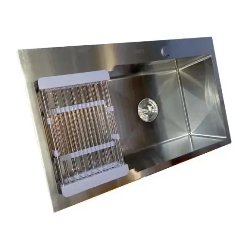 Мойка кухонная Kraft Handmade HS7848 AR правая + корзина 780х480х230х3 мм 30412 - фото 3