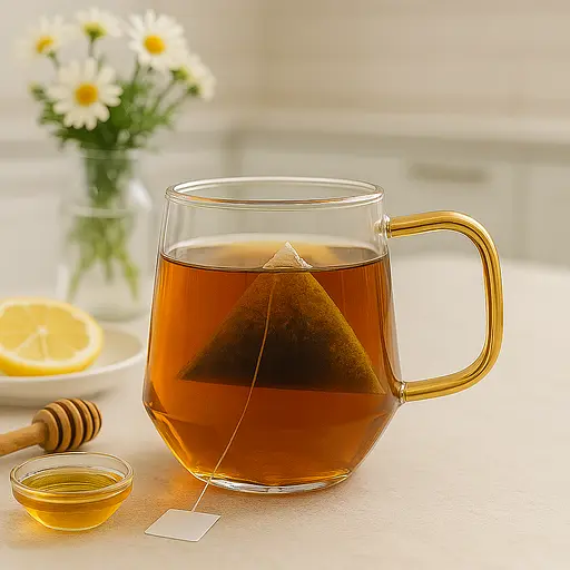 Чашка стеклянная прозрачная с золотой ручкой 300 мл. Чашка для чая и кофе [MD] - фото 2