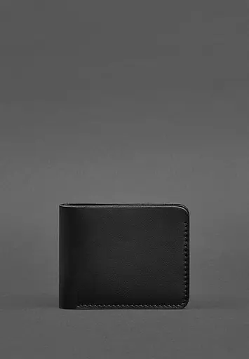 Шкіряне портмоне 4.4 (з затискачем) чорний краст - фото 2