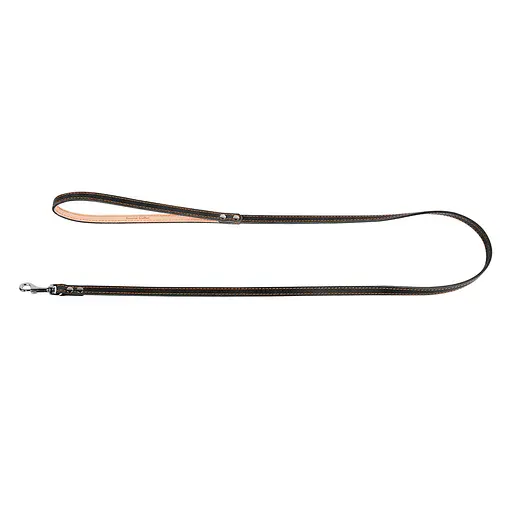 Поводок "CoLLaR" одинарный с прошивкой (ширина 12мм длина 122см) черный - фото 2