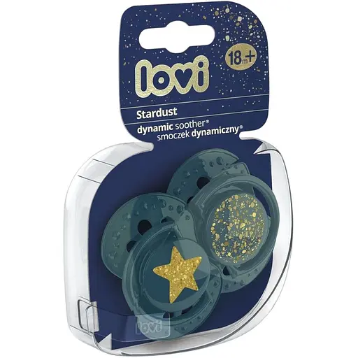 Пустышка силиконовая динамическая LOVI Stardust 18+ месяцев 2 шт. зеленая (22/895_green) - фото 3