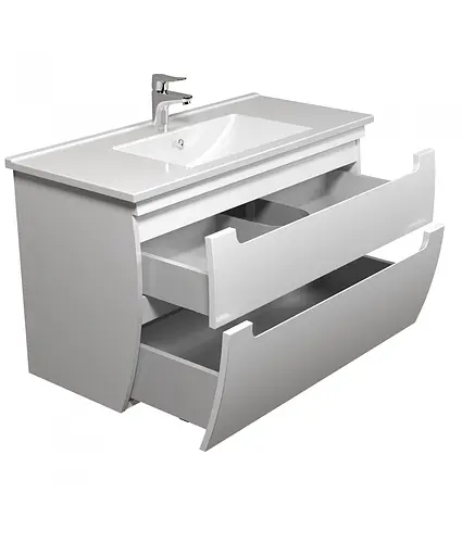 Тумба підвісна Мойдодир Trend 100-A у ванну з Creavit умивальником SU-100 Білий - фото 4