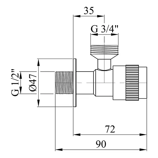 Кран приладовий Kroner KRP Edelstahl Klassisch - ESG102 1/2"х3/4" ЗЗ (CV022975) - фото 5