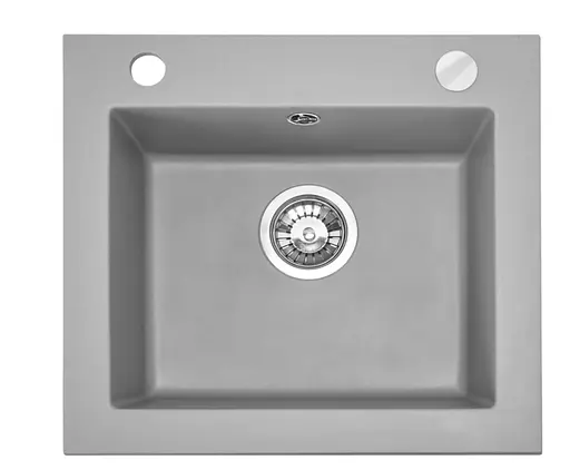 Кухонна мийка гранітна Rea West grey ZLE-00122, Сірий - фото 6
