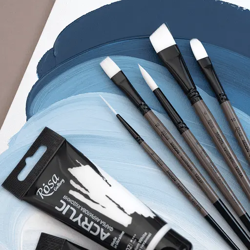 Пензель синтетика плоска MOON 1203F №0 коротка ручка Rosa - фото 6