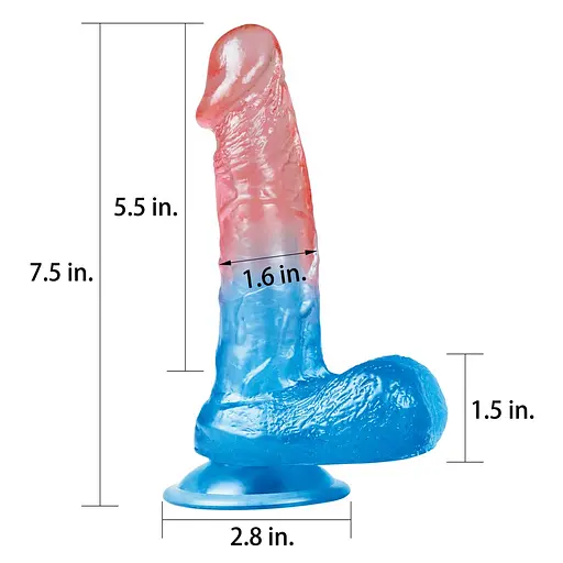 Фалоімітатор LoveToy Dazzle Studs 7.5'' 19 см мульти - фото 10
