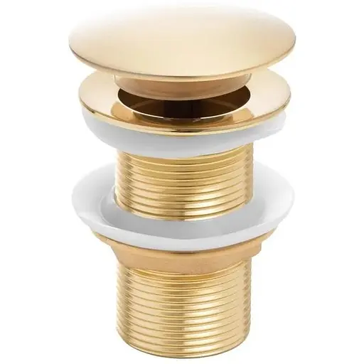 Донний клапан для умивальника Yoka click-clack L.gold без переливу BK.POP-14-BP-GLD, Золотий - фото 1