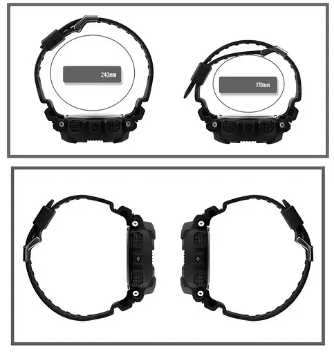 Чоловічий наручний спортивний годинник Skmei 1583 (Чорний з чорним) - фото 9