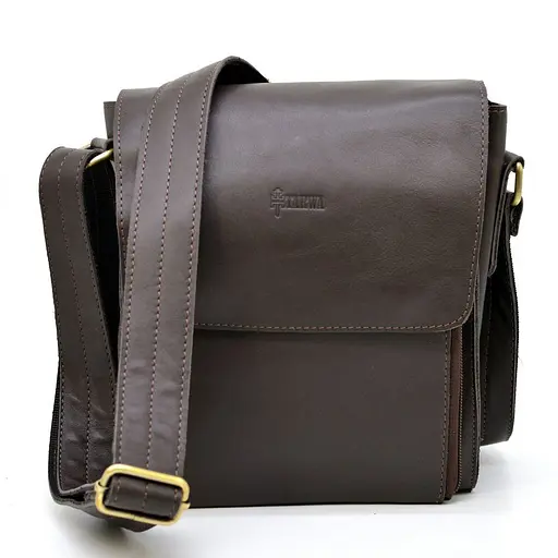 Кожаная мужская сумка через плечо TARWA 26х22х6 см sum0025841 - фото 2