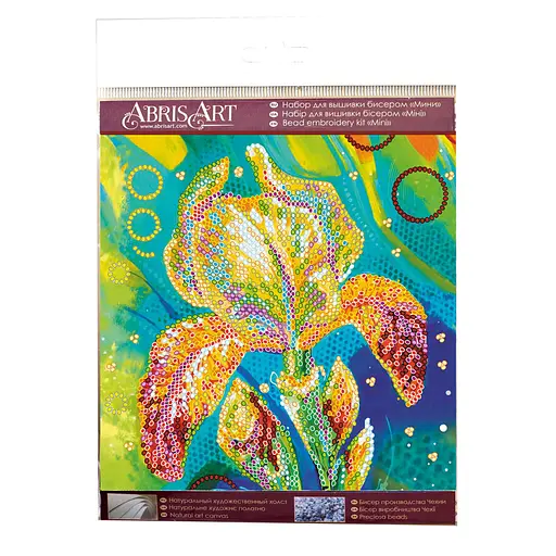 Набір для вишивання бісером "Різнобарвний ірис" AM-203 на натуральному полотні - фото 2