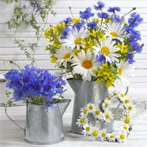 Алмазна мозаїка 30*30 на підрамнику повна викладка Польові квіти - фото 1