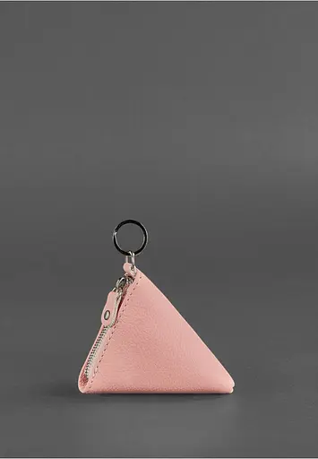 Женская кожаная монетница 2.0 Пирамида розовая - фото 1