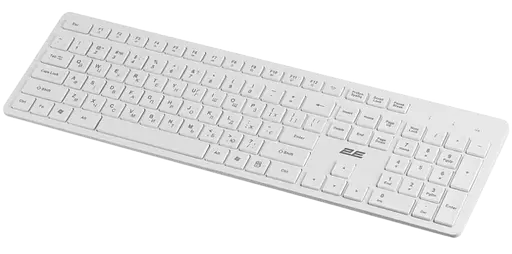 Клавіатура бездротова 2E KS260 EN/UKR White (2E-KS260WWH_UA)