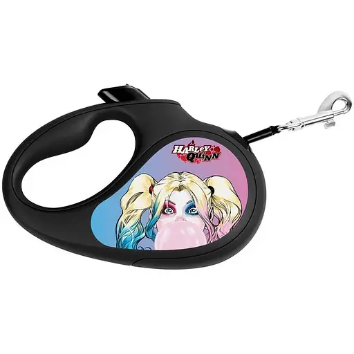 Поводок-рулетка для собак Waudog R-leash рисунок Харли Квин L, до 50 кг, 5 м, светоотражающая лента черный - фото 1