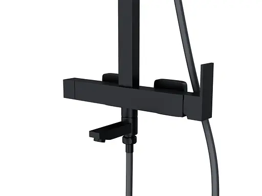 Душова система Corsan Ango black mat з виливом CMN030MBL, Чорний матовий - фото 3