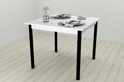 Стіл кухонний Ferrum-decor Агата 75x90x90 Чорний ДСП Біле 16мм (FRD-106263)