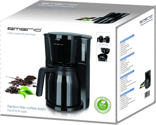 Кавомашина з фільтром Emerio CME-125050 з 2 термоглечиками, 900 Вт, до 8 чашок в одному проході Поворотний фільтр 1 x 4 - фото 6