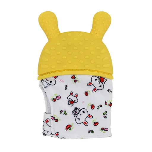 Прорізувач-рукавичка "Зайчик" MGZ-0404 (Yellow) на липучці - фото 2