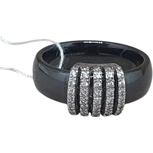 Серебряное кольцо Aurora с керамикой и фианитами. С1120Ч 19
