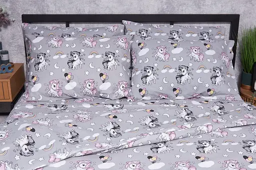 Комплект постельного белья Moon&Star Бязь Gold Люкс Unicorn King Size 220x240 наволочки 2х40х60 - фото 2