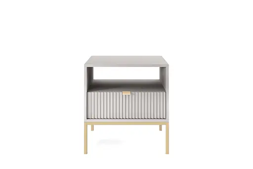 Тумба приліжкова Perfect Home Нова / Nova з 1 шухлядою і золотими ніжками S54 Сірий (PFH-091257) - фото 2