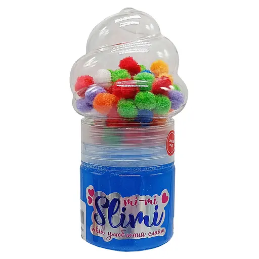 Игрушка-антистресс Слайм Mi-mi Slimi Strateg 71827ST(Light-Blue) с помпонами - фото 1