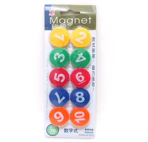 Магнит для магнитной доски Цифры 1-10, 3 см, 10 шт., блистер