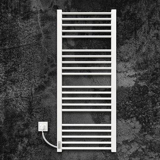Электрический полотенцесушитель Kosser Стэп 1200x500 EL тайм. белый ДСТ04ELW, Белый матовый, Левое - фото 2