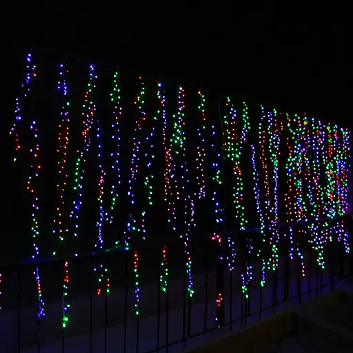 Новорічна гірлянда вулична Бахрома GarlandoPro 36 м 600 LED чорний провід Мультиколор світло 36МBML