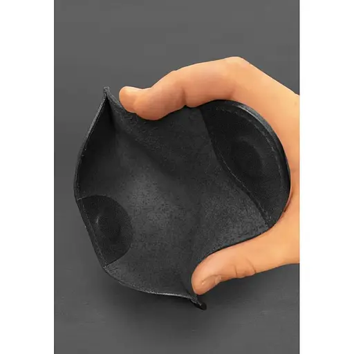 Кожаный чехол для очков BlankNote Краст с клапаном на магните Черный  - фото 4