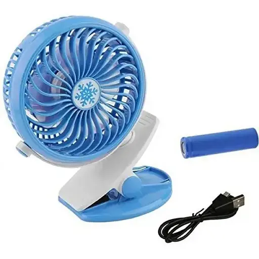 Аккумуляторный настольный вентилятор Moltis Mini Fan WX 6503 на прищепке 1000mAh Ветродуйка 5Вт 4 Голубой - фото 3