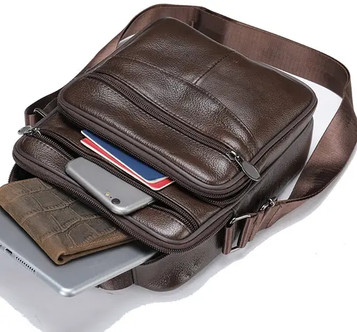 Чоловіча шкіряна сумка Vintage 22,5х18,5х5 см sum0012794 - фото 8