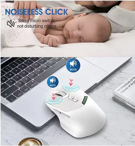 Миша бездротова 2 режимна Apayado T02 Pro Dual Mode Wireless Mouse сіра - фото 9