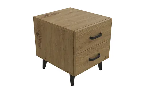 Тумба Вива 2 на конусных ножках Ferrum-decor 41x35x40 Черный металл ДСП Дуб Артизан 16 мм (FRD-106816) - фото 3