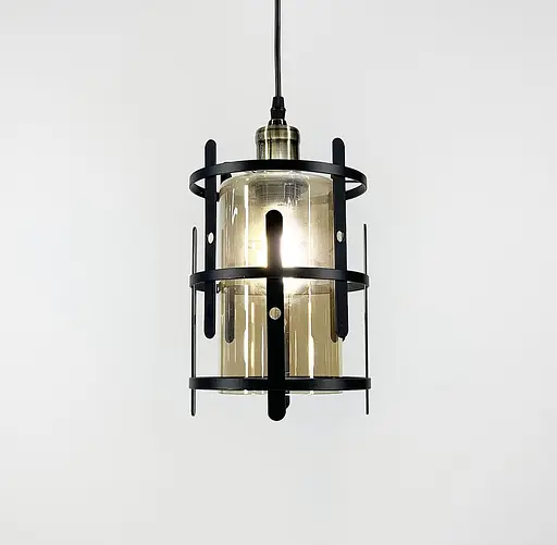 Вінтажний підвісний світильник у чорному каркасі Line.F Колір плафона Графітовий - фото 5