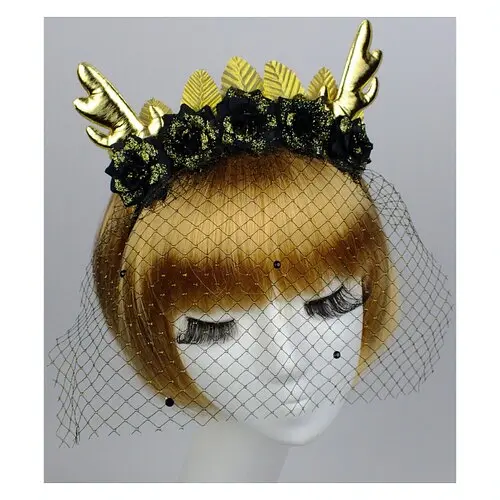 Ріжки Бембі Gold з вуаллю - фото 1