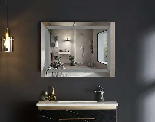 Дзеркало Mixxus Light MR01-90x70 (годинник, LED-підсвічування, антизапотівання) MI5999 - фото 3