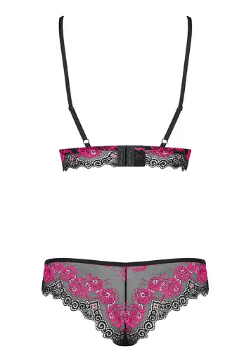 Комплект білизни Obsessive Tulia XS/S (чорний) - фото 8