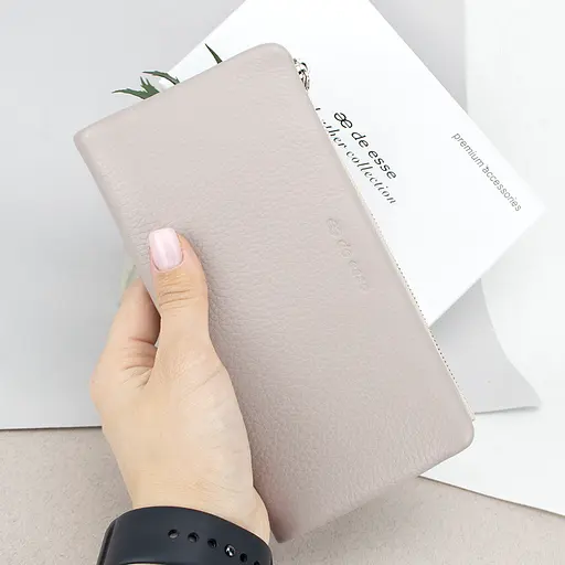 Гаманець шкіряний жіночий De Esse LC89008-F9925 на магнітах світло-бежевий - фото 5