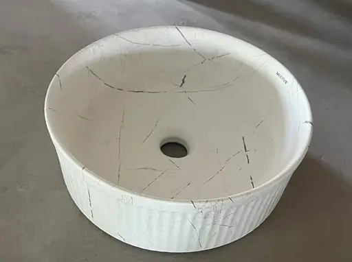 Умивальник накладний Mixxus Premium Wave-0102 marble 370x370x130 мм MP6528, Мармур - фото 4