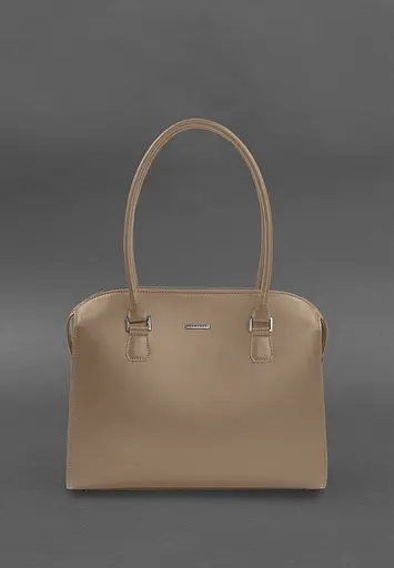 Жіноча шкіряна сумка Business світло-бежевий Краст - фото 2