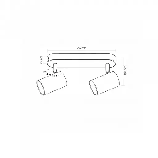 Світильник Videx під лампу 2xGU10 накладний поворотний чорний VL-SPF05B-BPB - фото 3