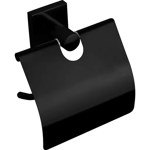 Держатель туалетной бумаги с крышкой VBI Saturn black VBI-040313BL Черный матовый - фото 1