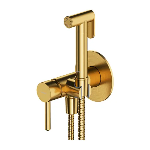 Набір гігієнічного душу прихованого монтажу Omnires Y brushed gold SYSYBI2GLB, Золотий - фото 1