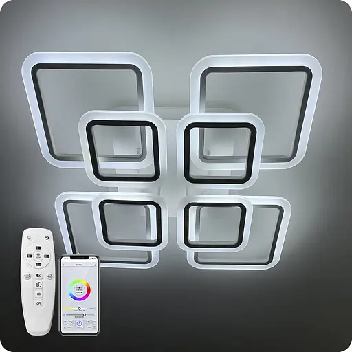 Люстра світлодіодна 517 Dlight 3color з пультом 145Вт Білий (01917) - фото 1