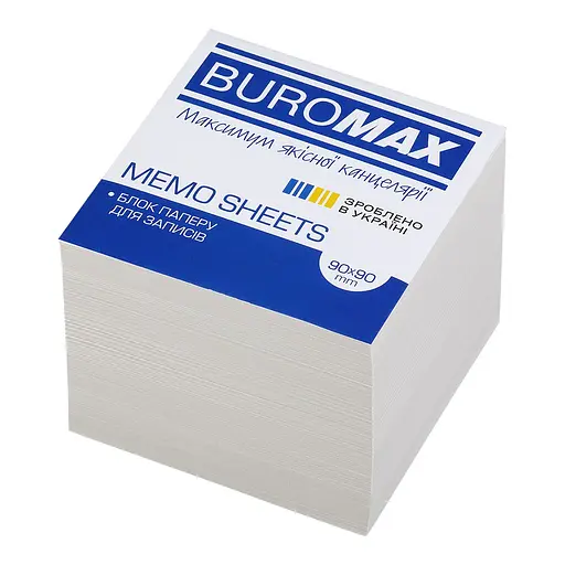 Блок белой бумаги для заметок Jobmax, 90x90x80 мм, 1000 листов, несклеенный