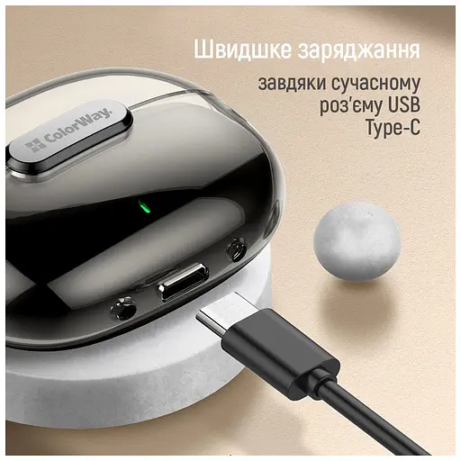 Навушники ColorWay Slim TWS-2 Earbuds Black (CW-TWS2BK) - фото 6